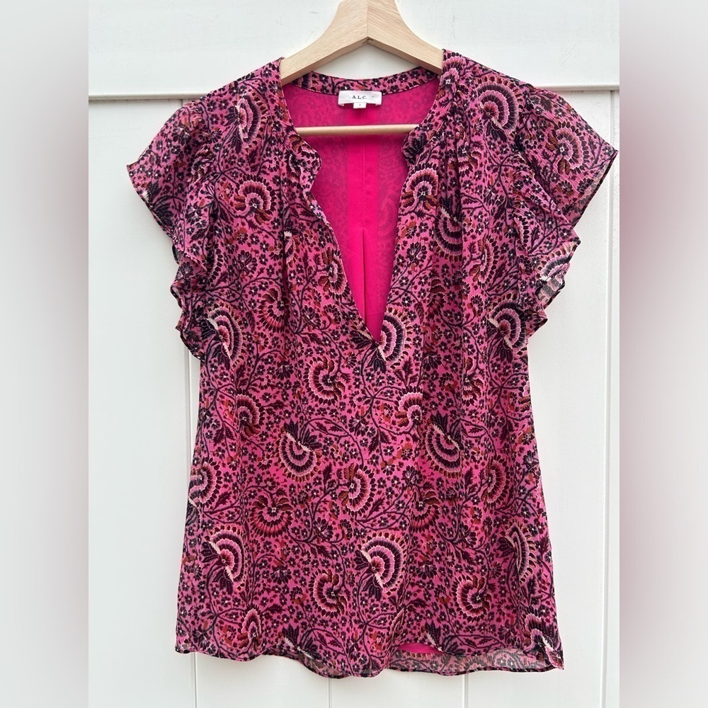 A.L.C. June Floral Paisley Top Bohemian Fall Sz 2